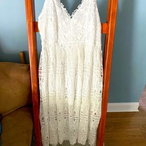 White crochet overlay Charlotte Russe dress size XL